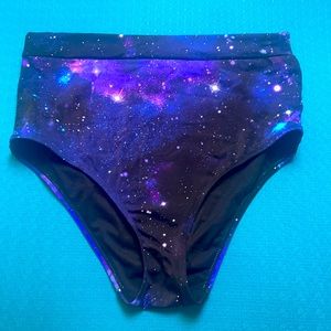 Plus Size Galaxy High Rise Bikini Bottom